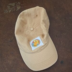 Kids Tan Cap with Smiley Patch